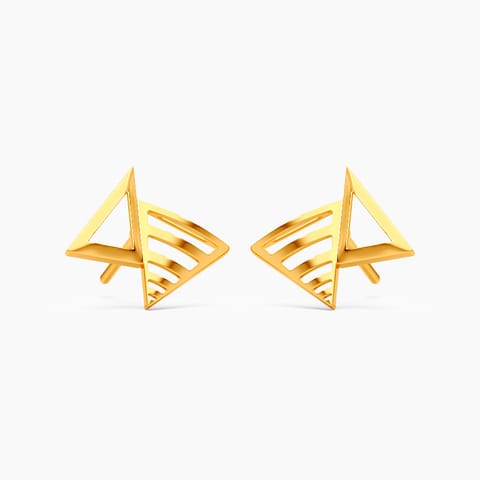 Trigon 22KT Gold Stud Earrings