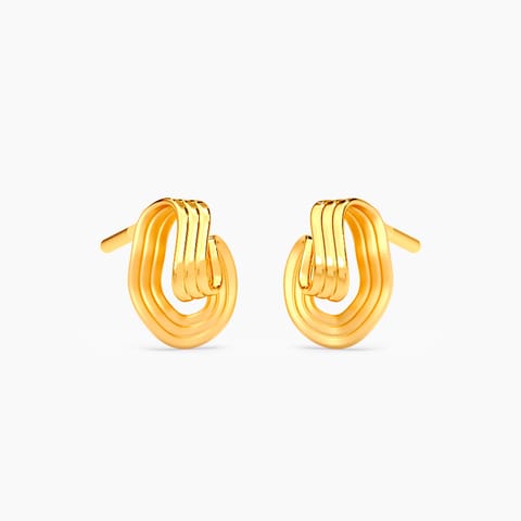 Auric Twist 22KT Gold Stud Earrings