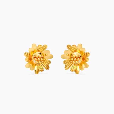 Aurum Bloom 22KT Gold Stud Earrings