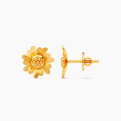 Aurum Bloom 22KT Gold Stud Earrings