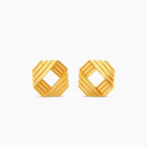 Folded Gleam 22KT Gold Stud Earrings