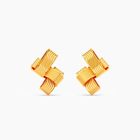 Aurielle Fold 22KT Gold Stud Earrings