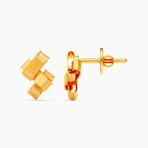 Aurielle Fold 22KT Gold Stud Earrings