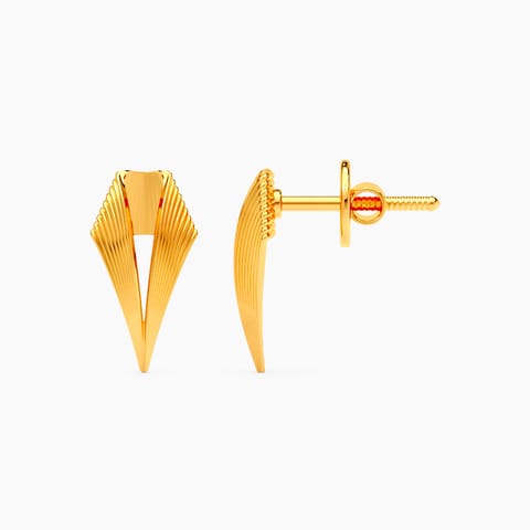 Trinkets 22KT Gold Stud Earrings