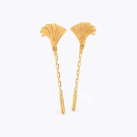 Textured Petal 22KT Gold Drop Earrings
