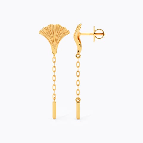 Textured Petal 22KT Gold Drop Earrings