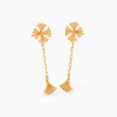 Ipomea 22KT Gold Drop Earrings