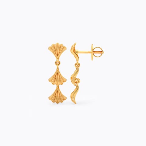 Golden Petals 22KT Gold Drop Earrings