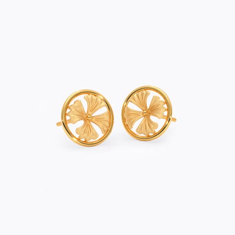Valerian 22KT Gold Stud Earrings