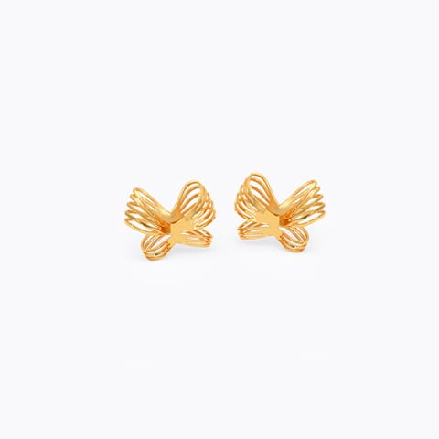 Stria Butterfly 22KT Gold Stud Earrings