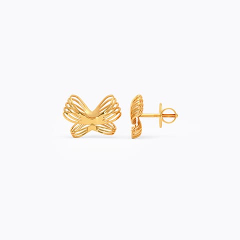 Stria Butterfly 22KT Gold Stud Earrings
