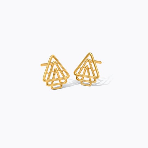 Snarl Triangle 22KT Gold Stud Earrings