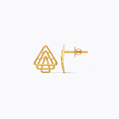 Snarl Triangle 22KT Gold Stud Earrings