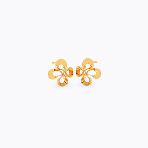 Floral Knot 22KT Gold Stud Earrings