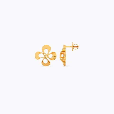 Floral Knot 22KT Gold Stud Earrings