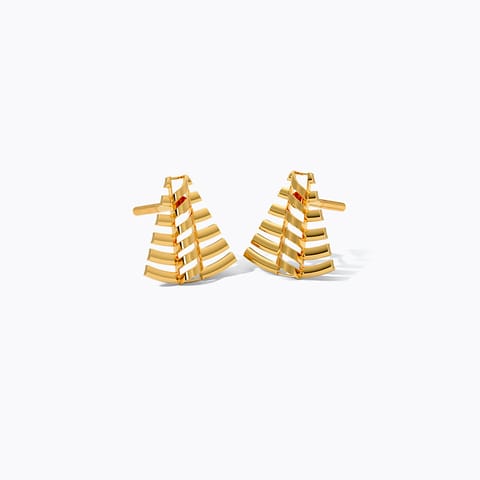 Golden Pine 22KT Gold Stud Earrings