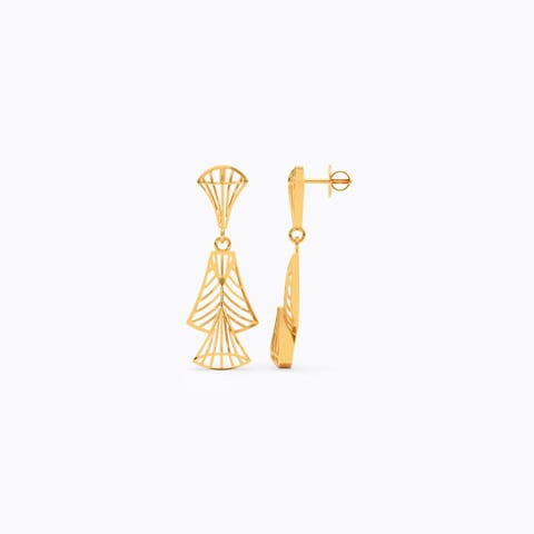 Trellis Triangle 22KT Gold Drop Earrings