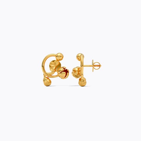 Cherry Bloom 22KT Gold Stud Earrings