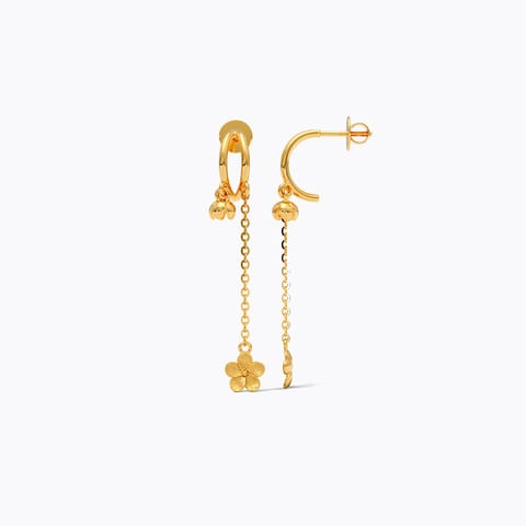 Swaying Blossom 22KT Gold Drop Earrings