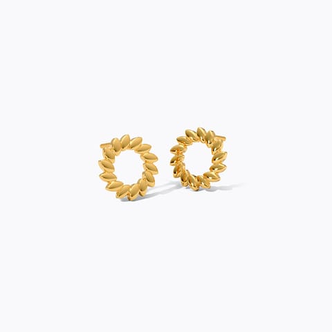 Gilt Circle 22KT Gold Stud Earrings