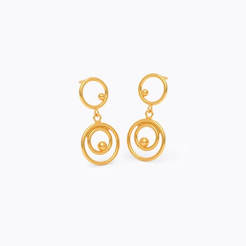 Circle Loops 22KT Gold Drop Earrings