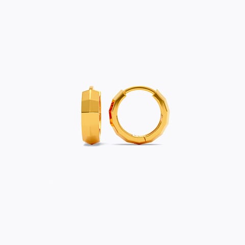 Plain Halo 22KT Gold Hoop Earrings