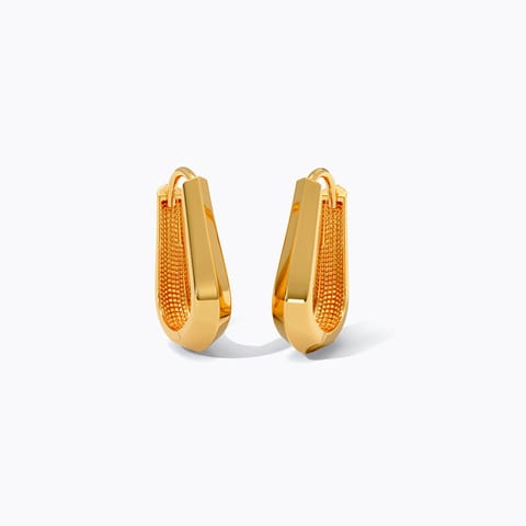 Golden Crescent 22KT Gold Hoop Earrings