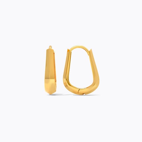 Golden Crescent 22KT Gold Hoop Earrings