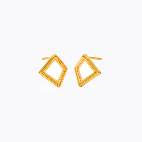 Square Loop 22KT Gold Stud Earrings