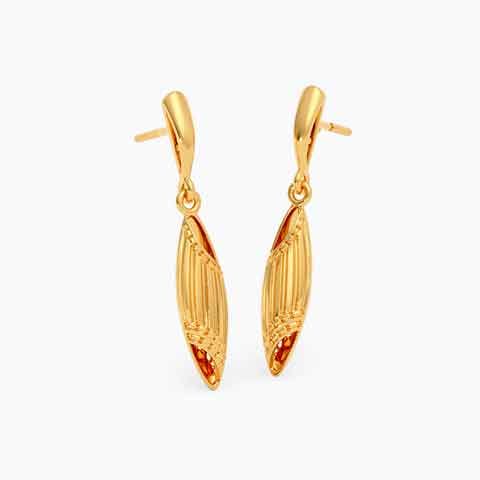 Curved Marqui 22KT Gold Drop Earrings