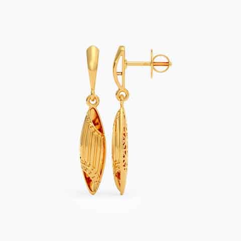 Curved Marqui 22KT Gold Drop Earrings