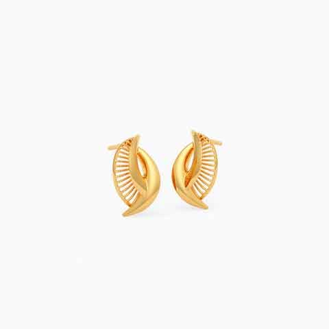 Mesh Twist 22KT Gold Stud Earrings