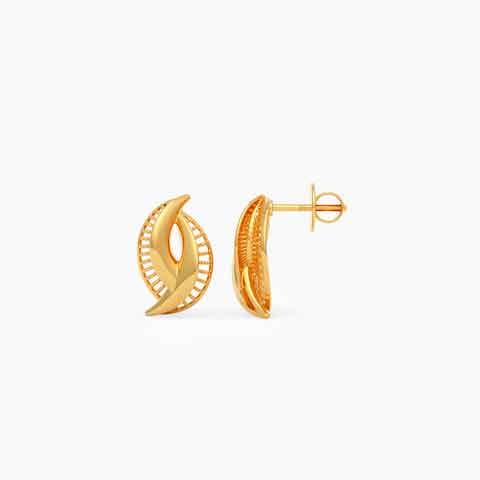 Mesh Twist 22KT Gold Stud Earrings