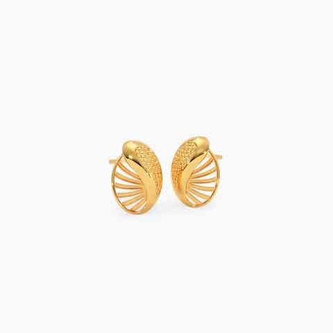Lattice Orb 22KT Gold Stud Earrings