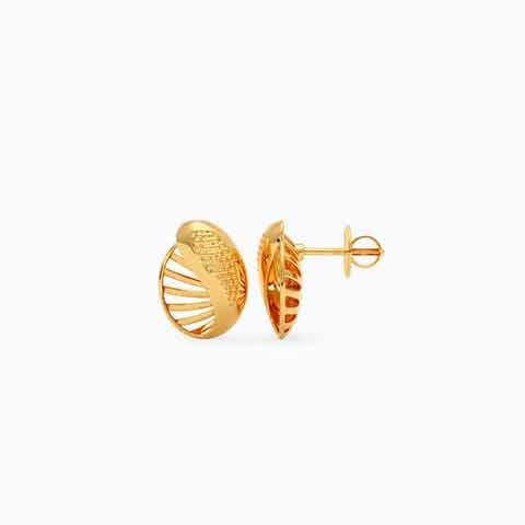 Lattice Orb 22KT Gold Stud Earrings