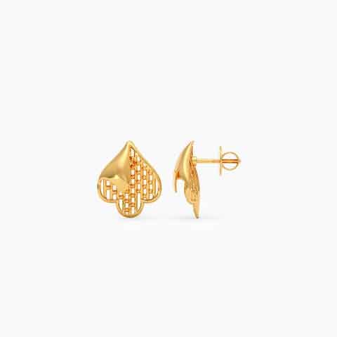 Lattice Petal 22KT Gold Stud Earrings