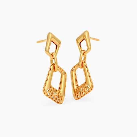 Hanging Cubicals 22KT Gold Drop Earrings