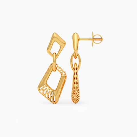 Hanging Cubicals 22KT Gold Drop Earrings
