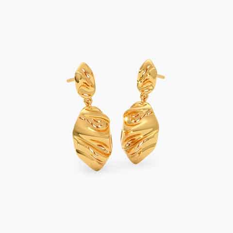 Chunky Circles 22KT Gold Drop Earrings