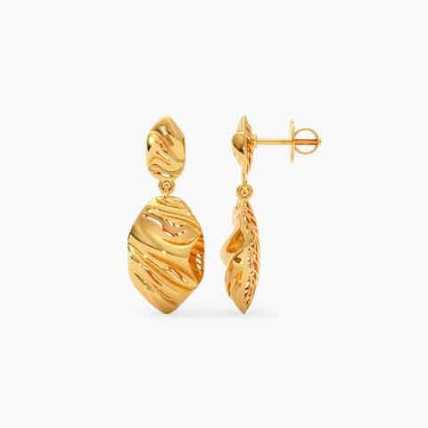 Chunky Circles 22KT Gold Drop Earrings