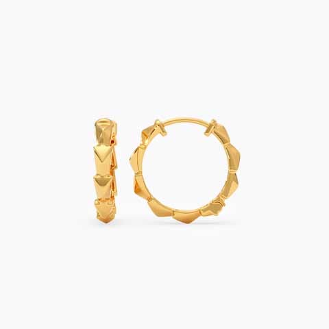 Golden Crescent 22KT Gold Hoop Earrings