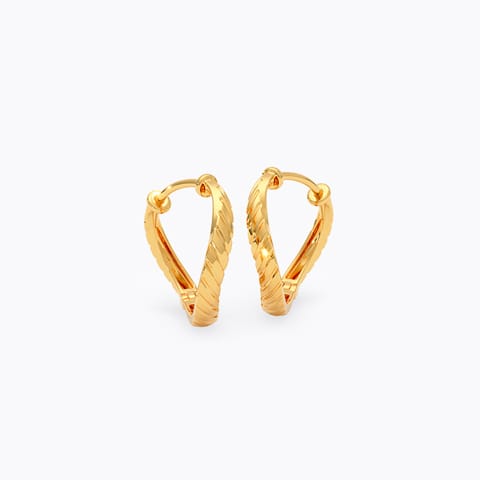 Classic Twist 22KT Gold Hoop Earrings