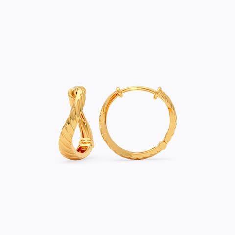 Classic Twist 22KT Gold Hoop Earrings