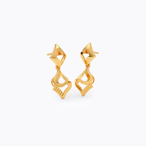 Vine Twist 22KT Gold Drop Earrings