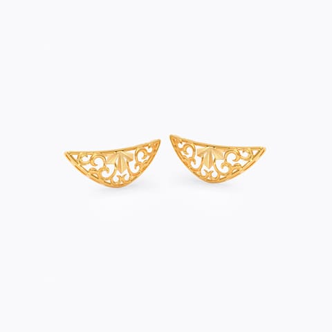 Lattice Mirage 22KT Gold Stud Earrings