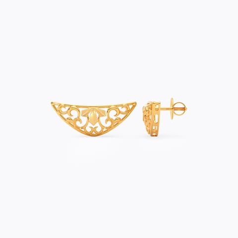 Lattice Mirage 22KT Gold Stud Earrings
