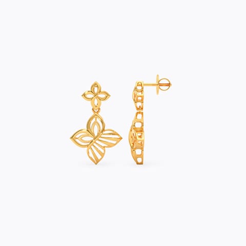 Intricate Grace 22KT Gold Drop Earrings
