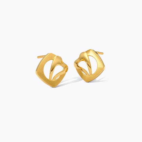 Glamorous Gilt 22KT Gold Stud Earrings
