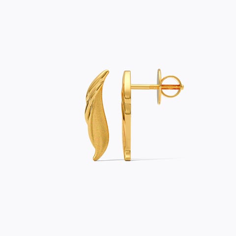 Flowing Wave 22KT Gold Stud Earrings