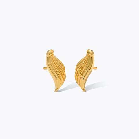 Radiant Feather 22KT Gold Stud Earrings Radiant Feather 22KT Gold Stud Earrings